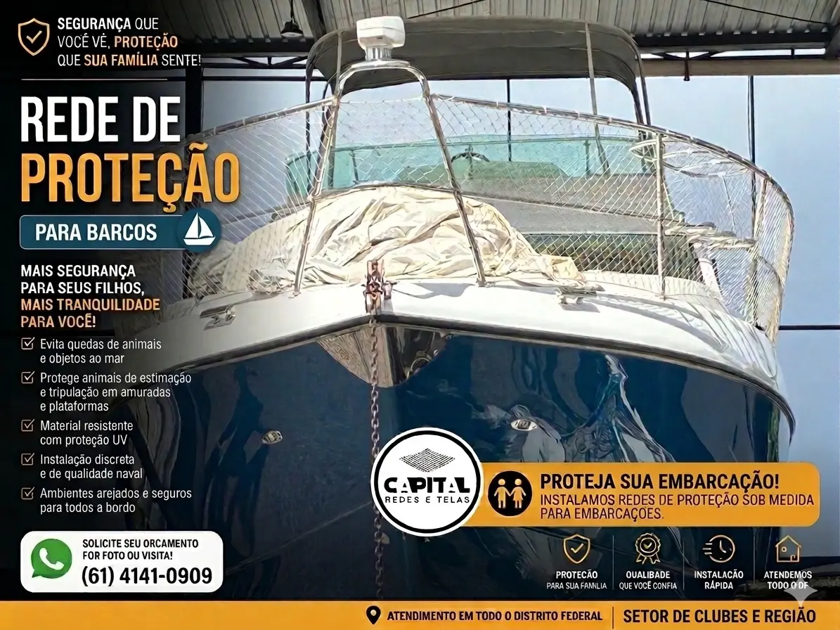 Rede de proteção instalada em embarcação no Setor de Clubes, Brasília
